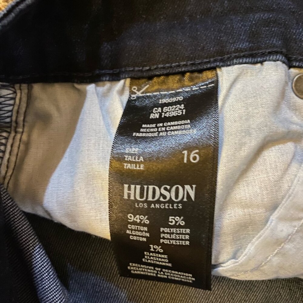 NWT Hudson Los Angeles Women's Straight Leg Stretch Jean Dark Blue Size 16/36 - Picture 6 of 6